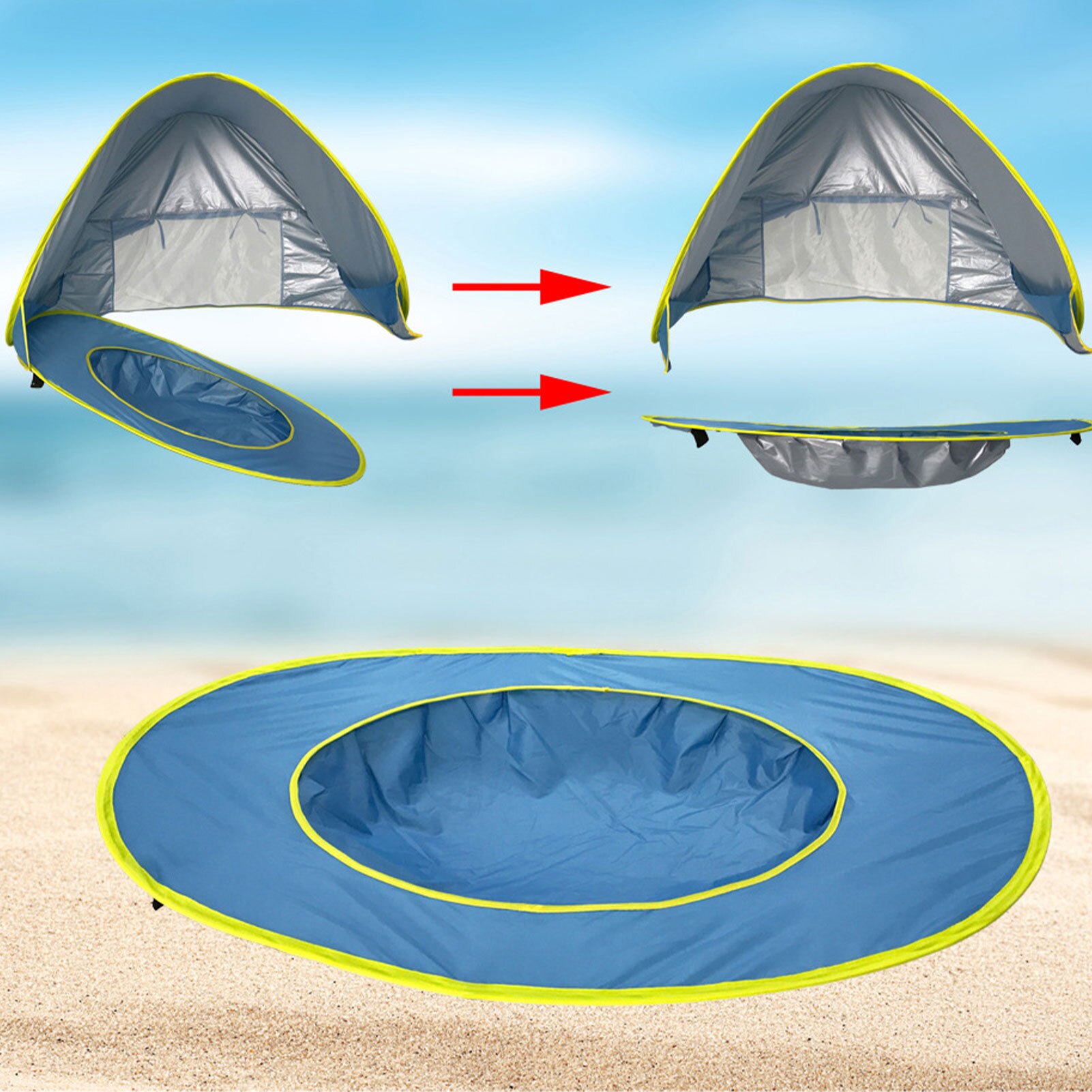 Cheap Goat Tents Waterproof Baby Beach Tent Pop Up Portable Shade Pool UV Protection Sun Shelter for Infant Kid Outdoor Camping Sunshade Beach   